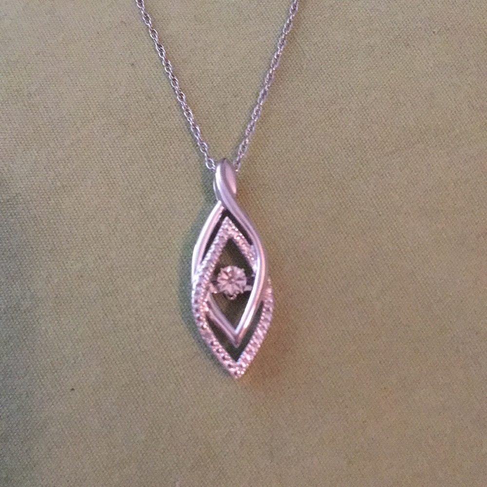 Sterling silver diamond pendant